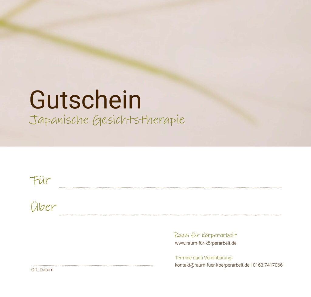 Gutschein Japanische Gesichtstherapie