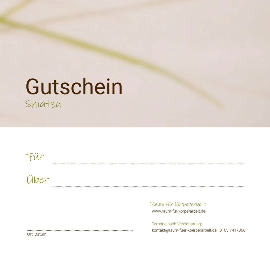 Gutschein Shiatsu